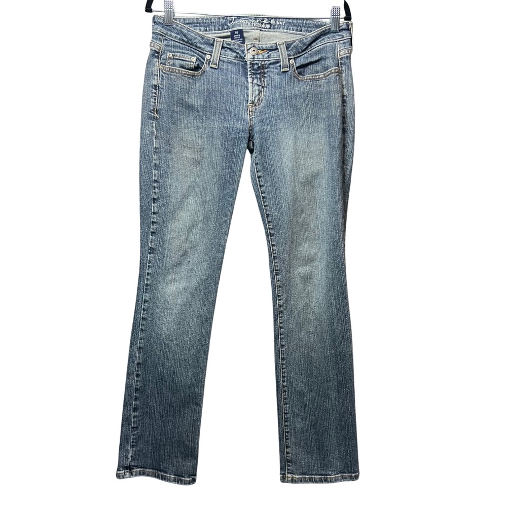 Vintage Y2K Anchor Blue Jasmine Skinny Jeans Low Rise Denim Blue Wash‎ Size 9S